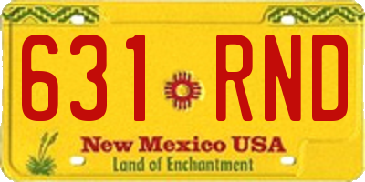 NM license plate 631RND