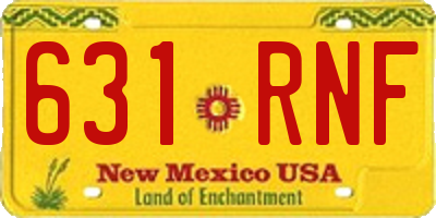 NM license plate 631RNF