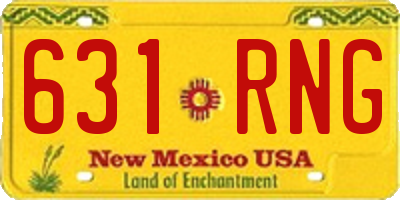 NM license plate 631RNG