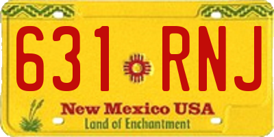 NM license plate 631RNJ