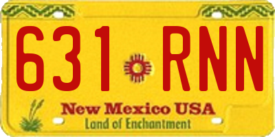 NM license plate 631RNN