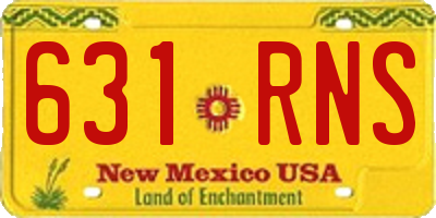 NM license plate 631RNS