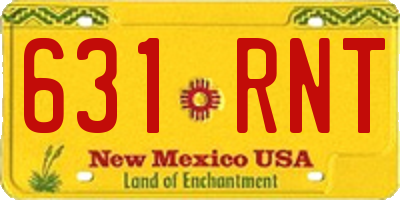 NM license plate 631RNT