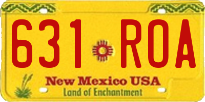 NM license plate 631ROA