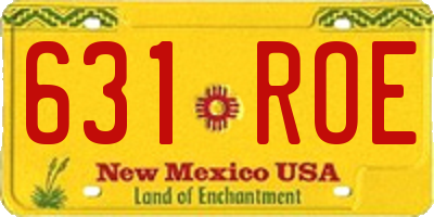 NM license plate 631ROE