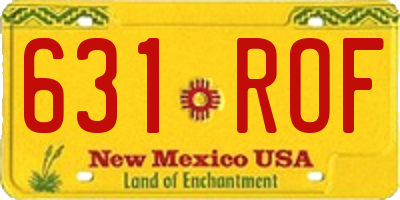 NM license plate 631ROF