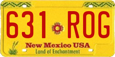 NM license plate 631ROG