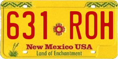 NM license plate 631ROH
