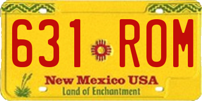 NM license plate 631ROM