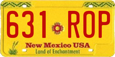 NM license plate 631ROP
