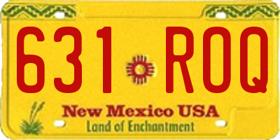 NM license plate 631ROQ