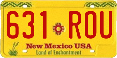 NM license plate 631ROU