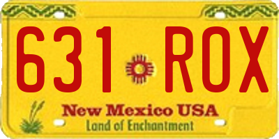 NM license plate 631ROX