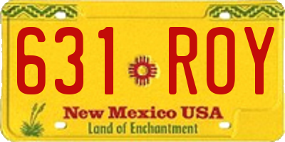 NM license plate 631ROY