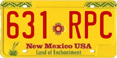 NM license plate 631RPC