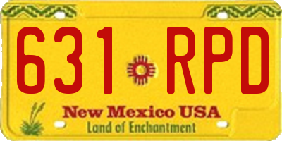 NM license plate 631RPD