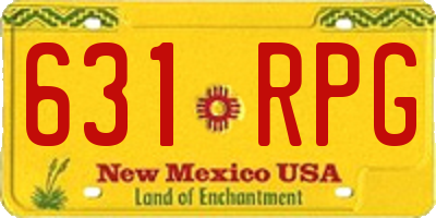 NM license plate 631RPG