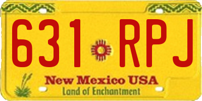 NM license plate 631RPJ