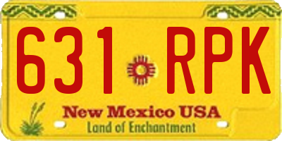 NM license plate 631RPK