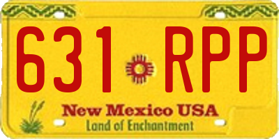 NM license plate 631RPP