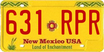 NM license plate 631RPR
