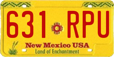 NM license plate 631RPU