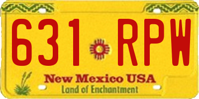 NM license plate 631RPW