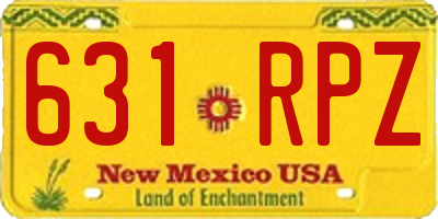NM license plate 631RPZ