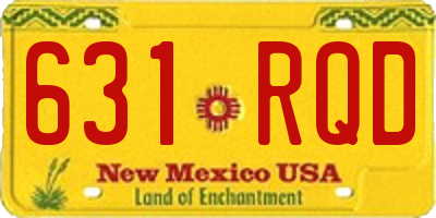 NM license plate 631RQD