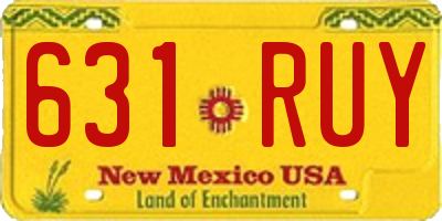 NM license plate 631RUY