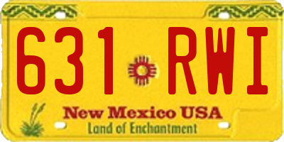 NM license plate 631RWI