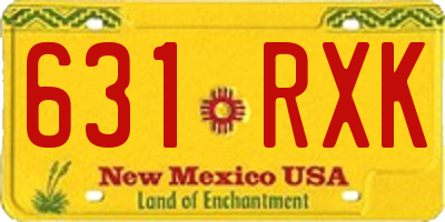 NM license plate 631RXK
