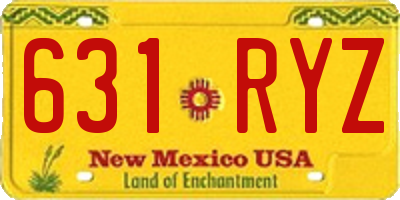 NM license plate 631RYZ