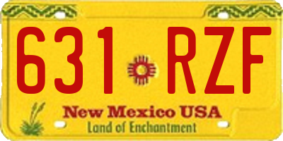 NM license plate 631RZF