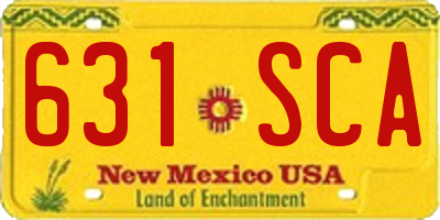 NM license plate 631SCA