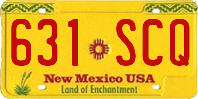 NM license plate 631SCQ