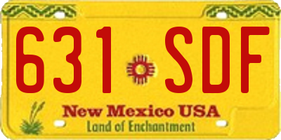 NM license plate 631SDF