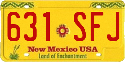 NM license plate 631SFJ