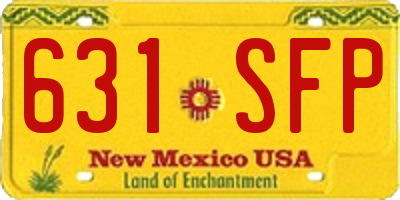 NM license plate 631SFP