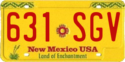 NM license plate 631SGV
