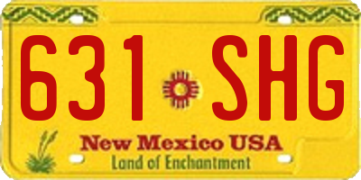 NM license plate 631SHG