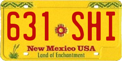 NM license plate 631SHI