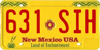 NM license plate 631SIH
