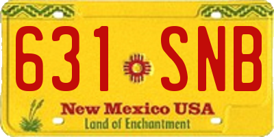 NM license plate 631SNB