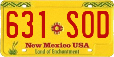 NM license plate 631SOD