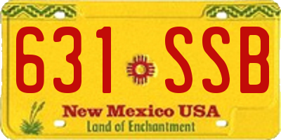 NM license plate 631SSB