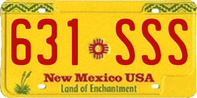 NM license plate 631SSS