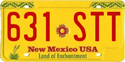 NM license plate 631STT