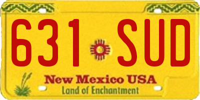 NM license plate 631SUD