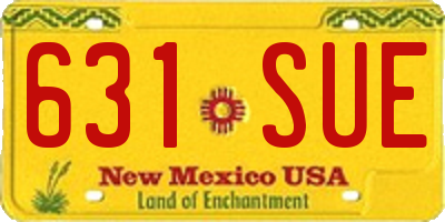 NM license plate 631SUE